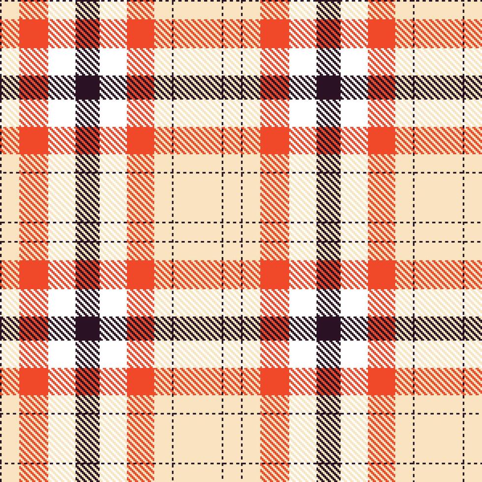 Modern Seamless Tartan featuring Dusky Vienna Roast and Dark Havana Cream Textile Design vector