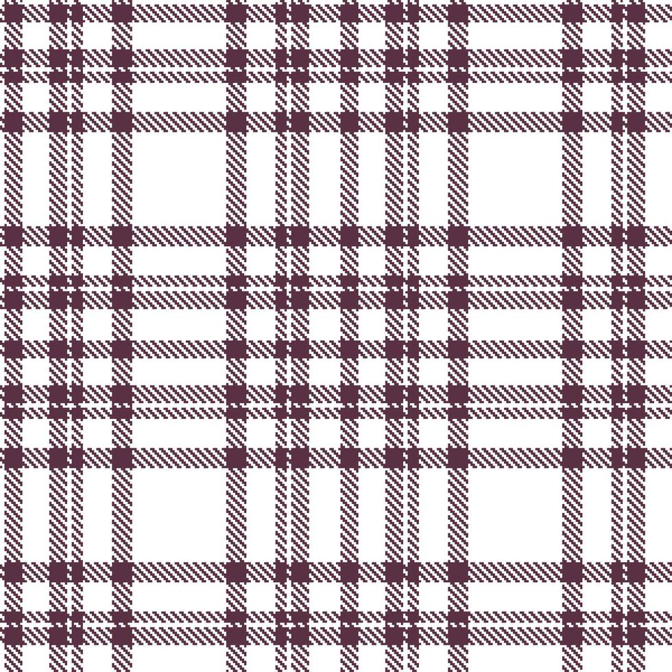 Soft White and Dusty Fig Seamless Tartan Textile Design vector