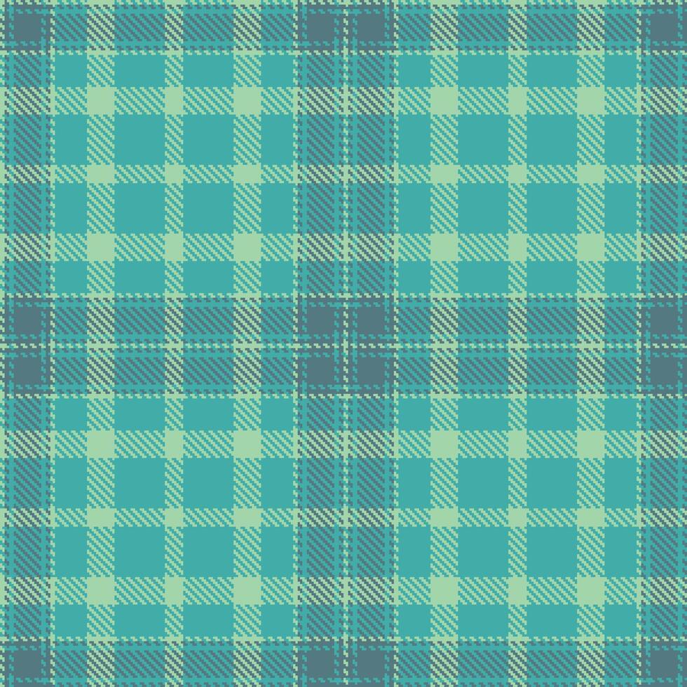 Vibrant Verdigris and Sandy Dead 99 Seamless Tartan Textile Design vector