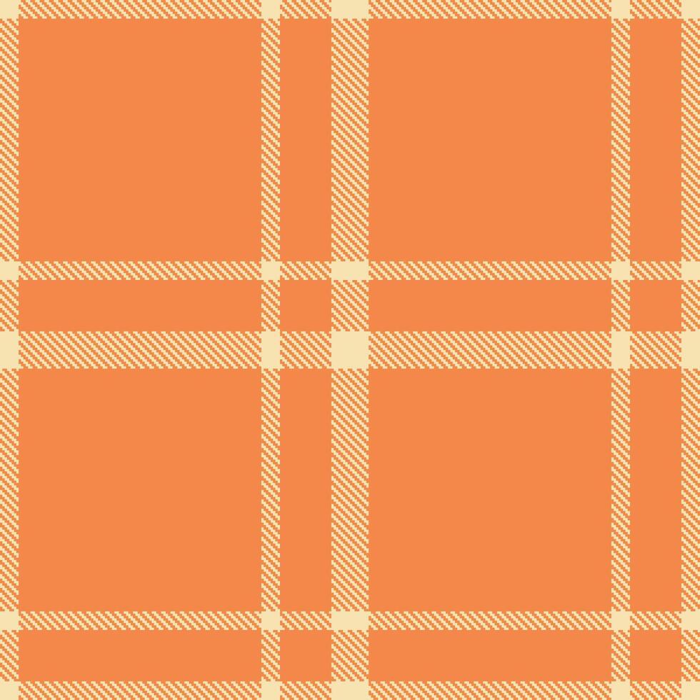 Modern Seamless Tartan featuring Mellow Flan and Sandy Poppy Glow Textile Design vector