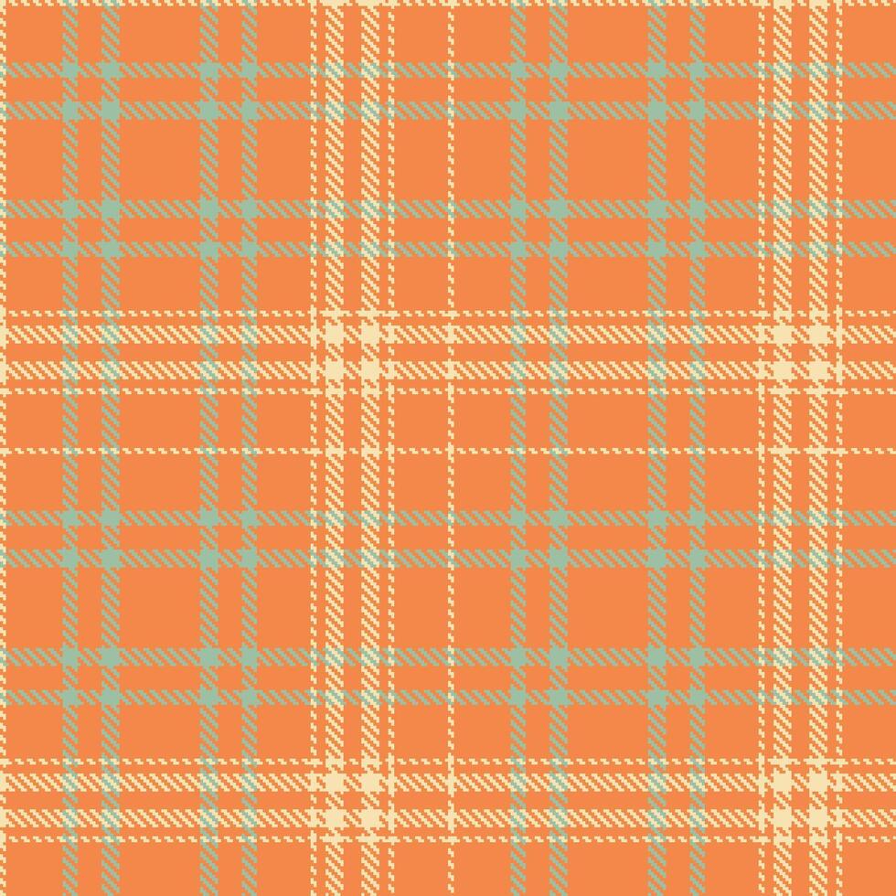 Modern Seamless Tartan featuring Vibrant Poppy Glow and Autumn Flan Textile Design vector