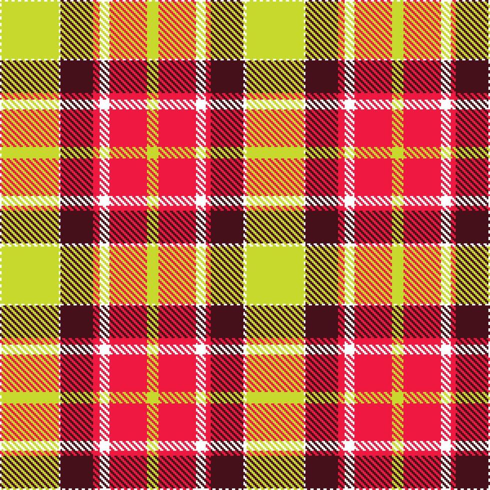 Rustic White Seamless Tartan with Dusky American Rose accents Textile Design vector