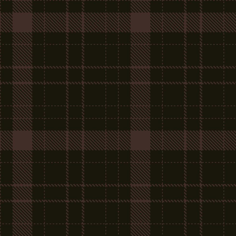 Plaid pattern seamless. Dusky English Walnut and Warm Chinese Black Tartan Textile Design. vector