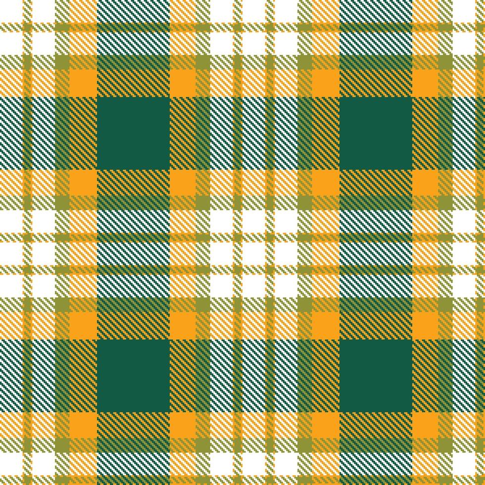 Modern Highland Pico Orange and Autumn Turtle Moss Seamless Tartan Textile Design vector