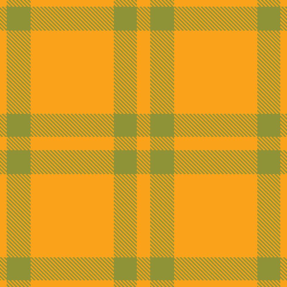 Modern Seamless Tartan featuring Vivid Pico Orange and Cool Turtle Moss Textile Design vector