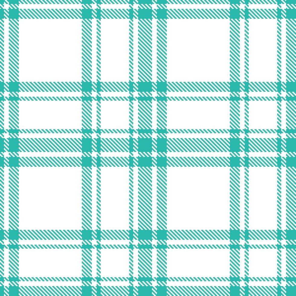 Modern Muted Island Aqua and Smoky White Seamless Tartan Textile Design vector