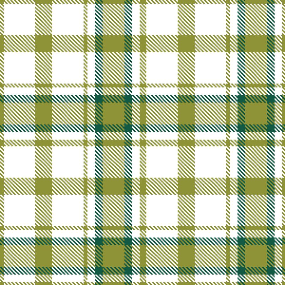 Light Turtle Moss and Rich White Seamless Tartan Textile Design vector