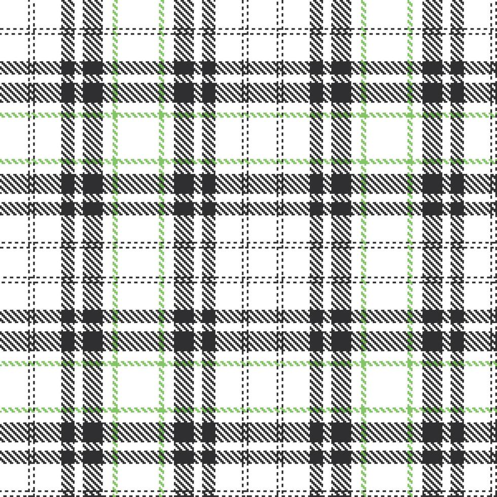 Modern Vivid White and Rustic Dark Onyx Seamless Tartan Textile Design vector