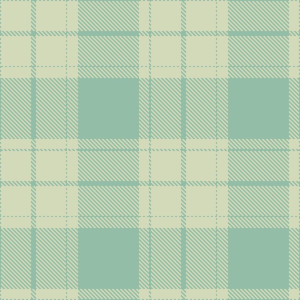Dusty Greyed Jade and Pastel Vintage Glass Seamless Tartan Textile Design vector