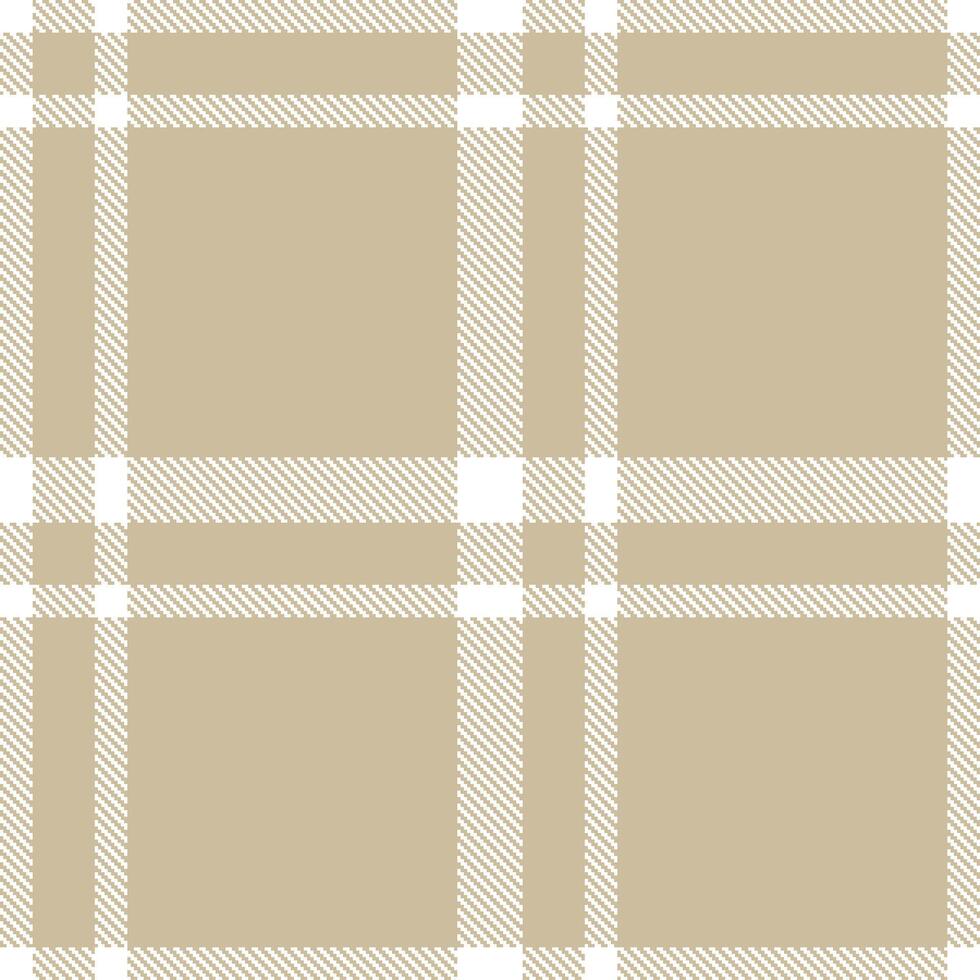 Mellow White Seamless Tartan with Dusky Bungalow Taupe accents Textile Design vector