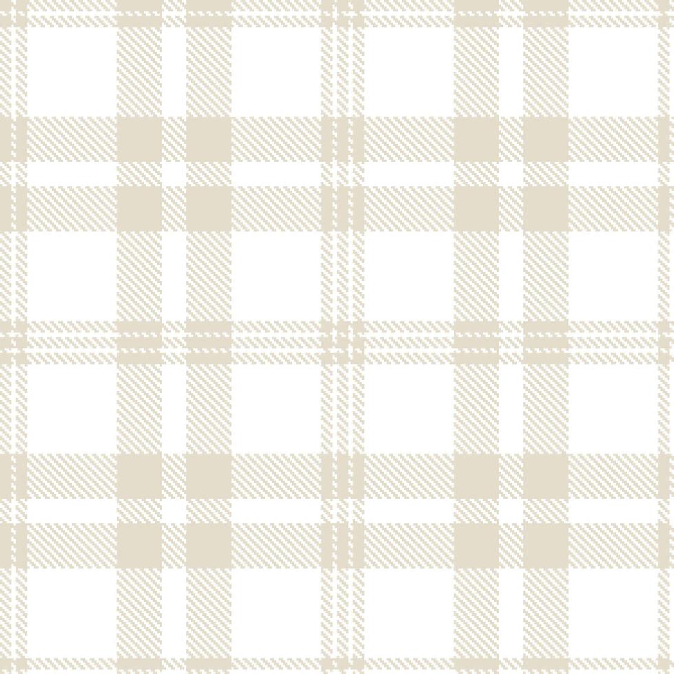 Metallic Light Hog Bristle Tartan patterns fabric texture. Modern Dusky White Seamless Tartan vector