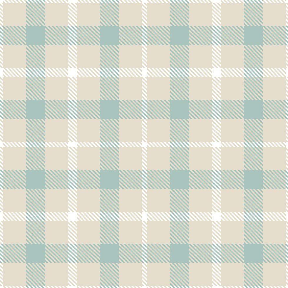 Modern Seamless Tartan featuring Dusty Light Hog Bristle and Neon White Textile Design vector