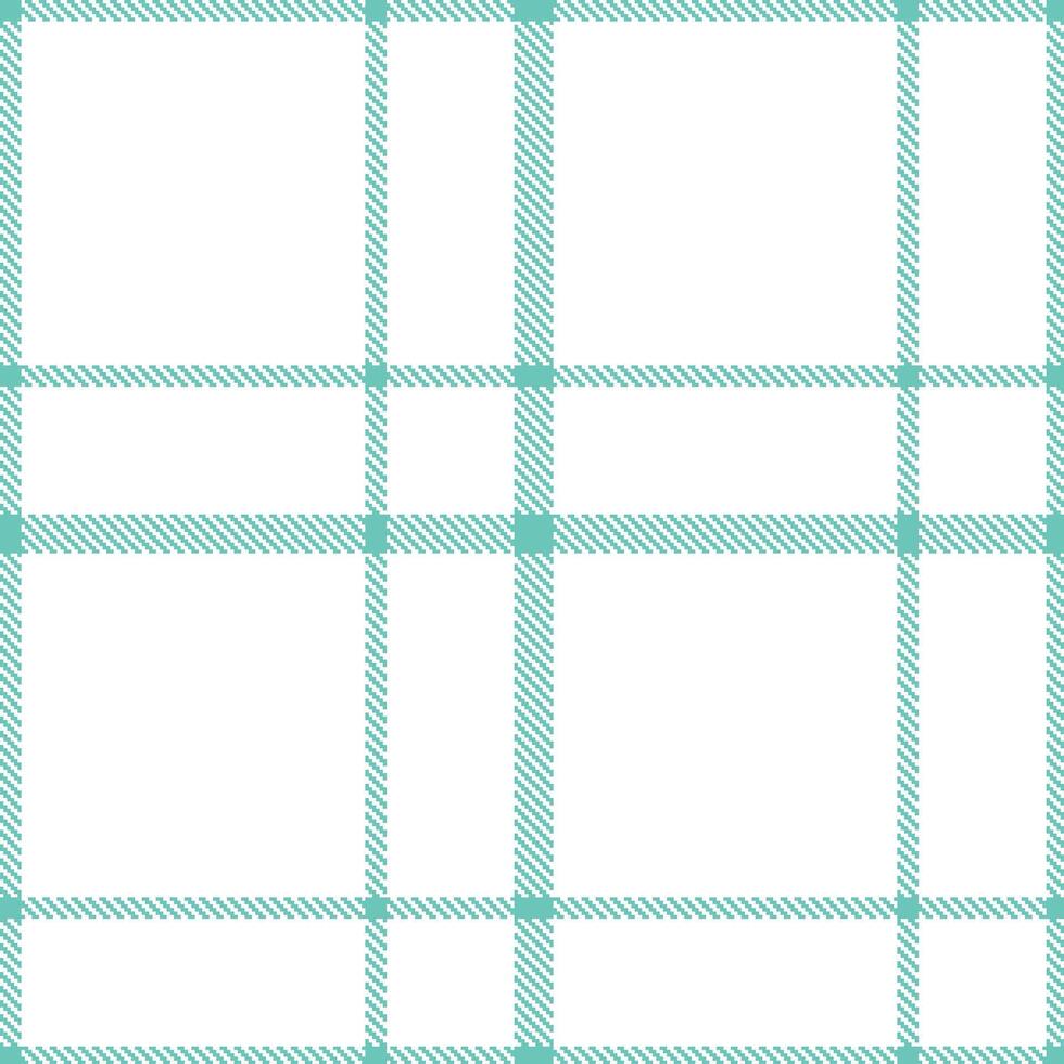 Modern Rich Turkish Teal and Rustic White Seamless Tartan Textile Design vector