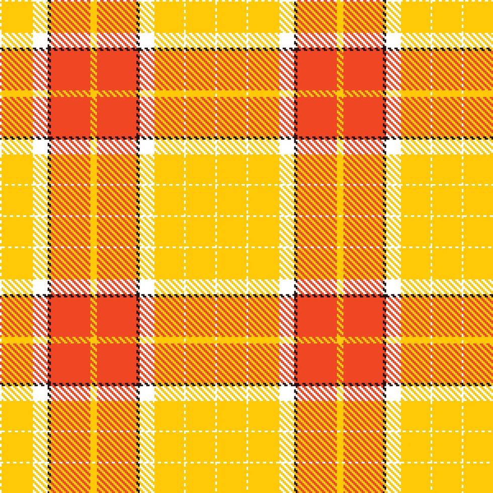 Modern Seamless Tartan featuring Neon White and Vivid Forsythia Textile Design vector