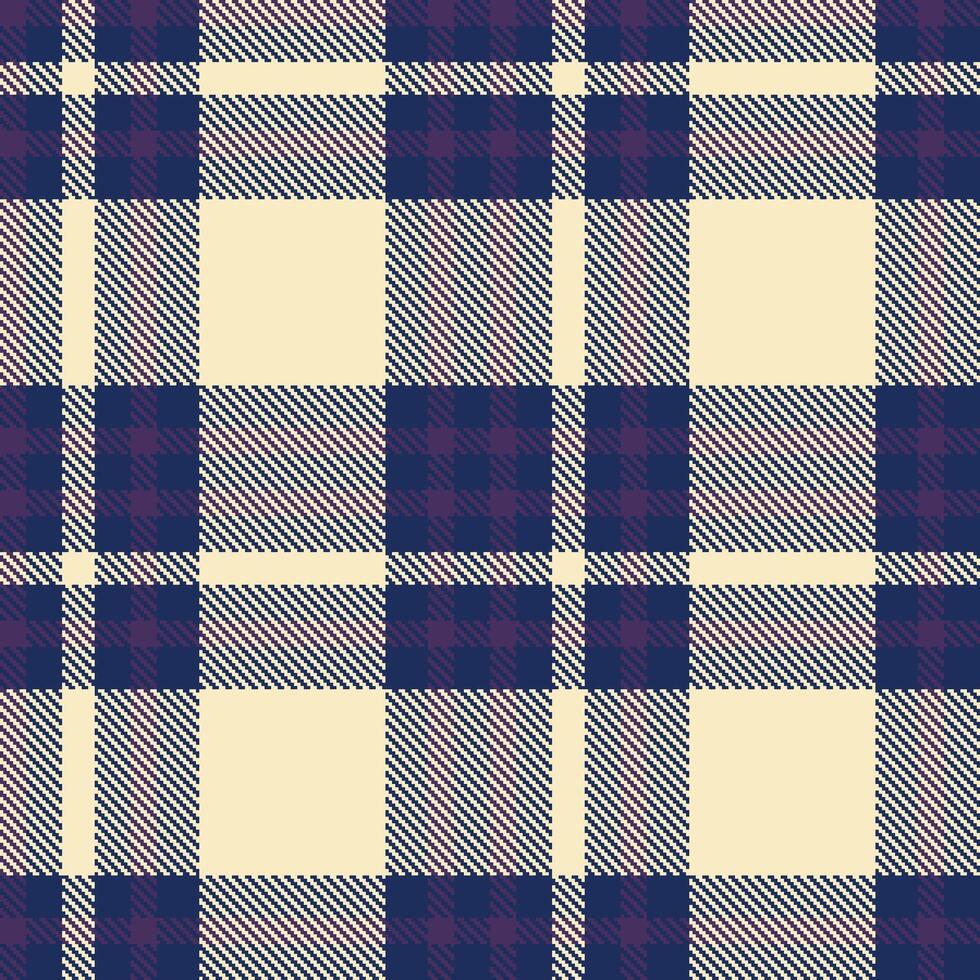Warm Blue Leviathan Seamless Tartan with Rustic Petunia accents Textile Design vector