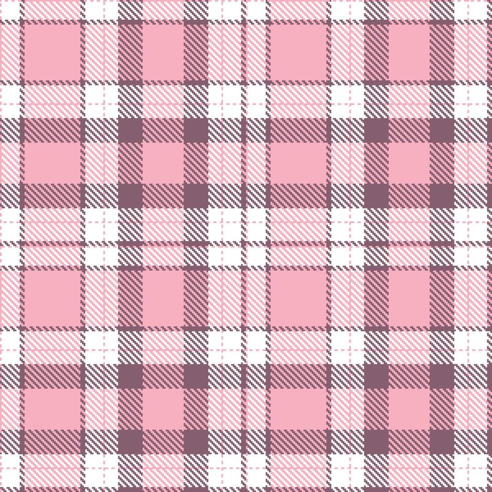 Plaid pattern seamless. Rich Soft Pink and Warm White Tartan Textile Design. vector