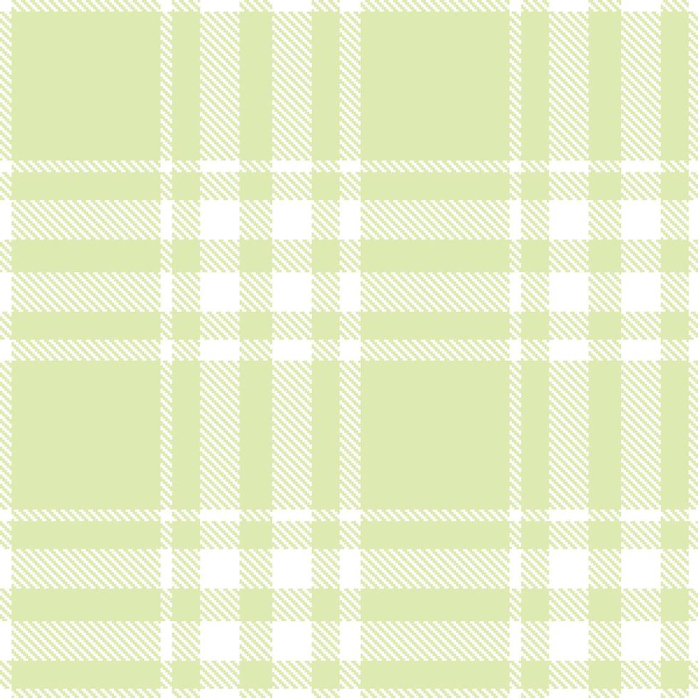 Modern Seamless Tartan featuring Soft White and Pastel Greedy Green Textile Design vector