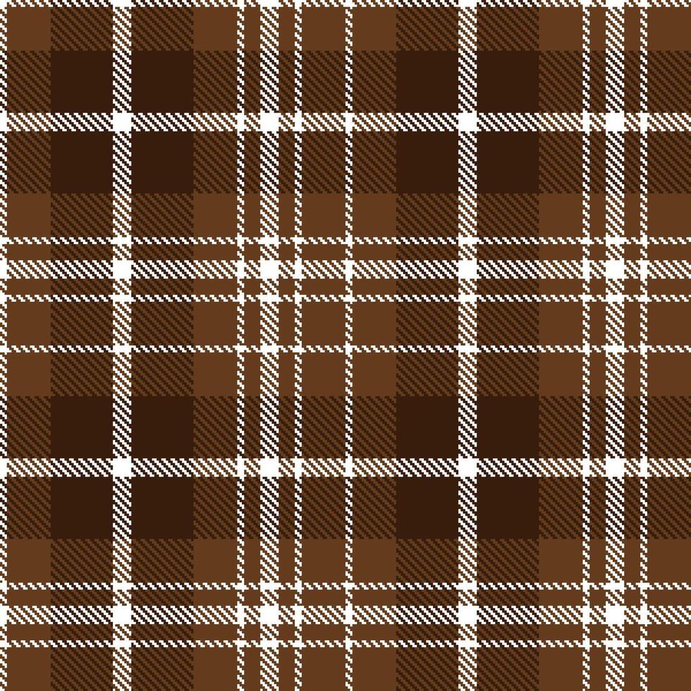 Modern Seamless Tartan featuring Vivid White and Sandy Cassiterite Brown Textile Design vector