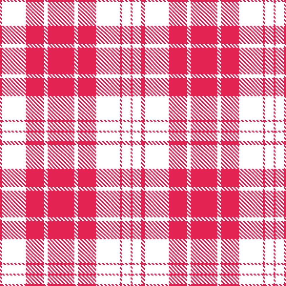 Modern Highland Manganese Red and Classic White Seamless Tartan Textile Design vector
