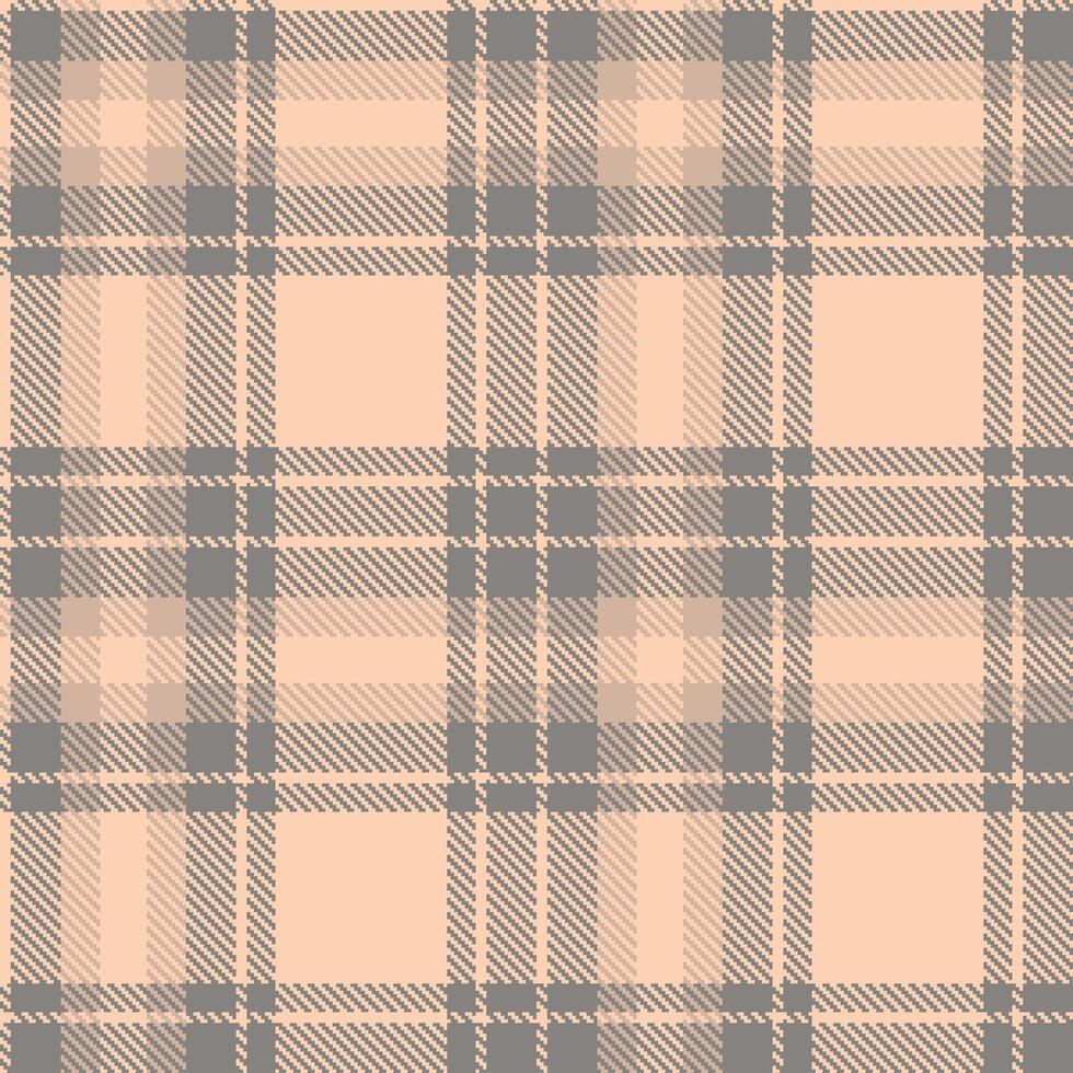 Modern Highland Sensual Peach and Light Grey Pepper Seamless Tartan Textile Design vector