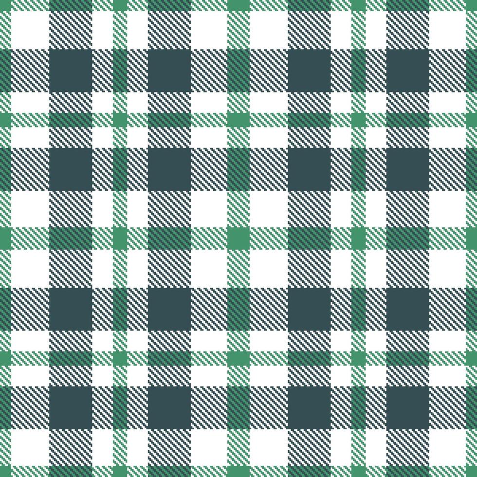 Modern Seamless Tartan featuring Rustic White and Deep Illuminati Green Textile Design vector