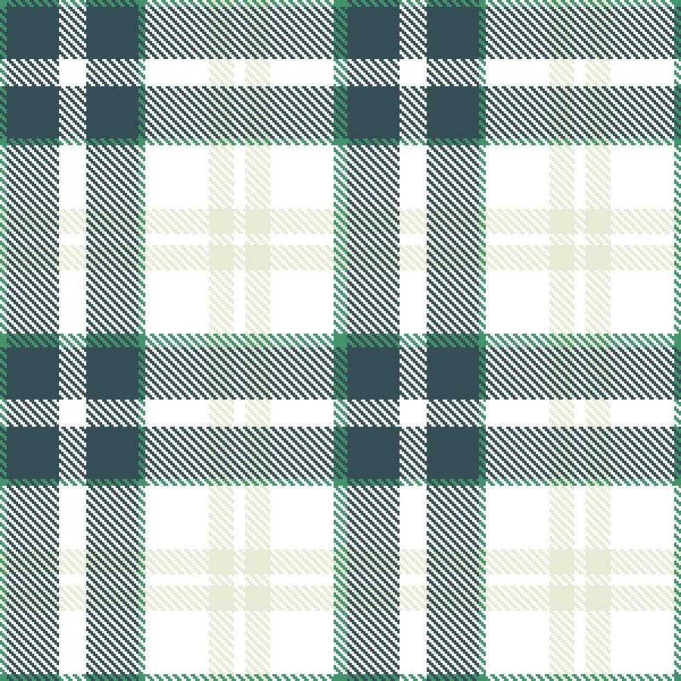Modern Rustic White and Mellow Illuminati Green Seamless Tartan Textile Design vector