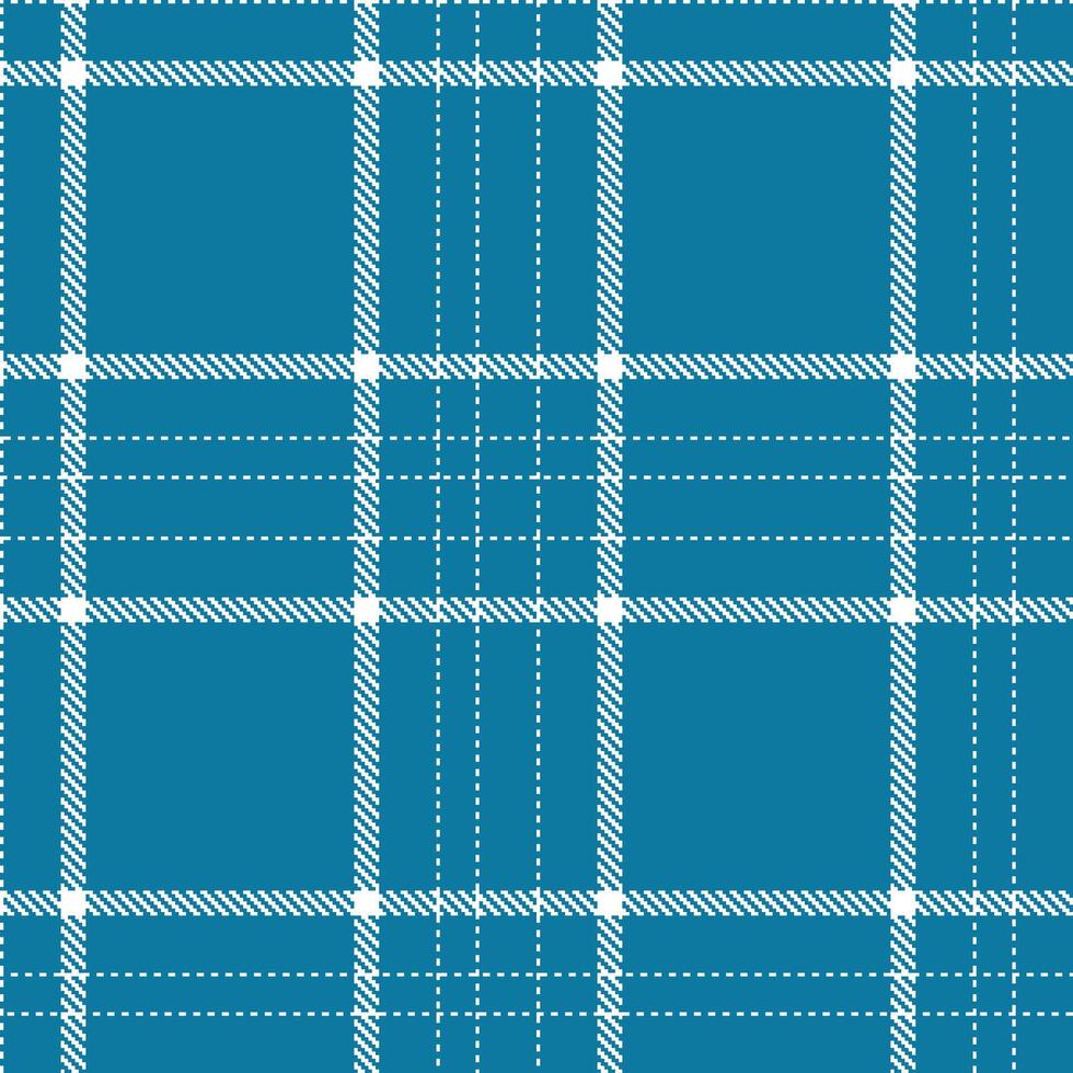 Modern Muted White and Dusty Mitchell Blue Seamless Tartan Textile Design vector