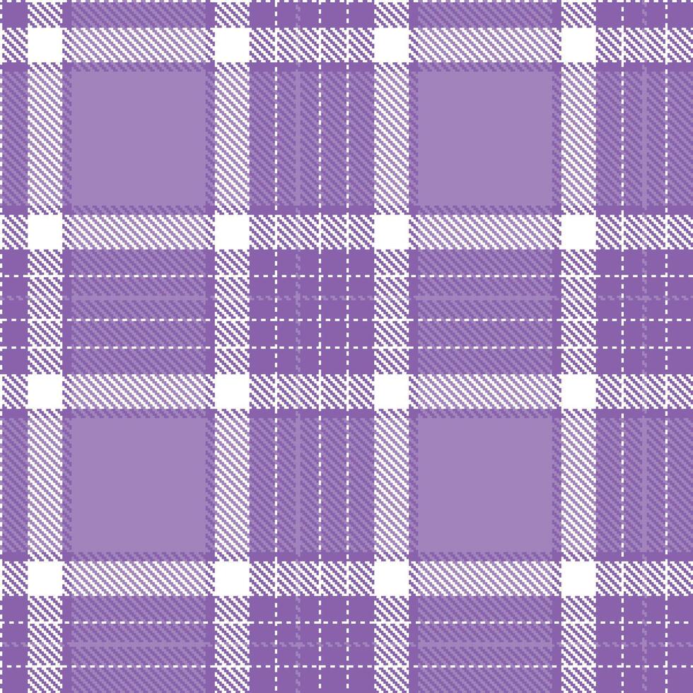 Mellow Amethyst and Rustic White Seamless Tartan Textile Design vector