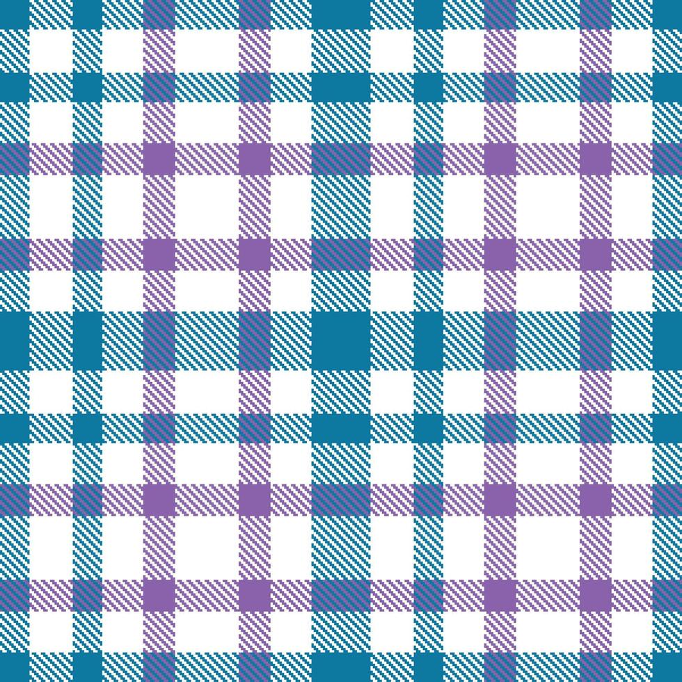 Modern Seamless Tartan featuring Dusky White and Rustic Mitchell Blue Textile Design vector