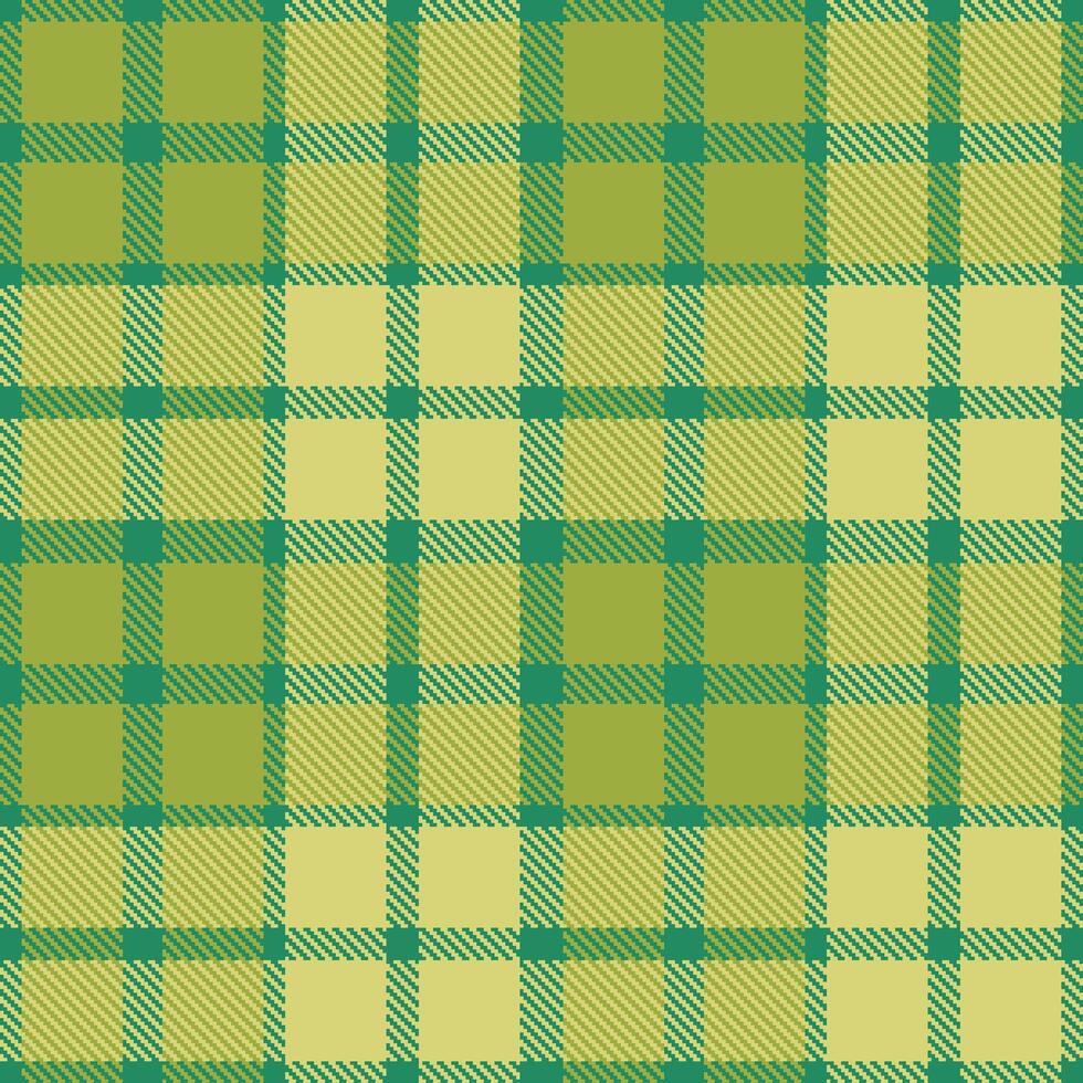Modern Seamless Tartan featuring Autumn Metallic Green and Neon Elysian Green Textile Design vector