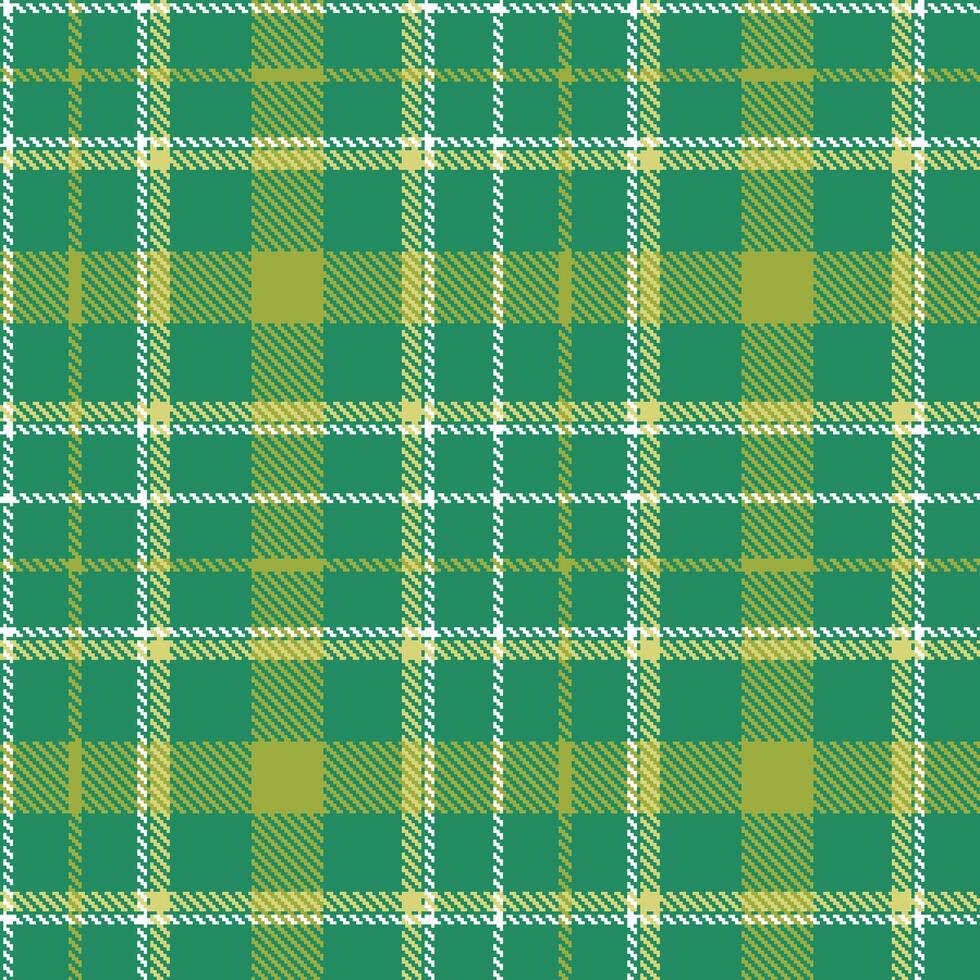Metallic Metallic Green Seamless Tartan with Rustic White accents Textile Design vector
