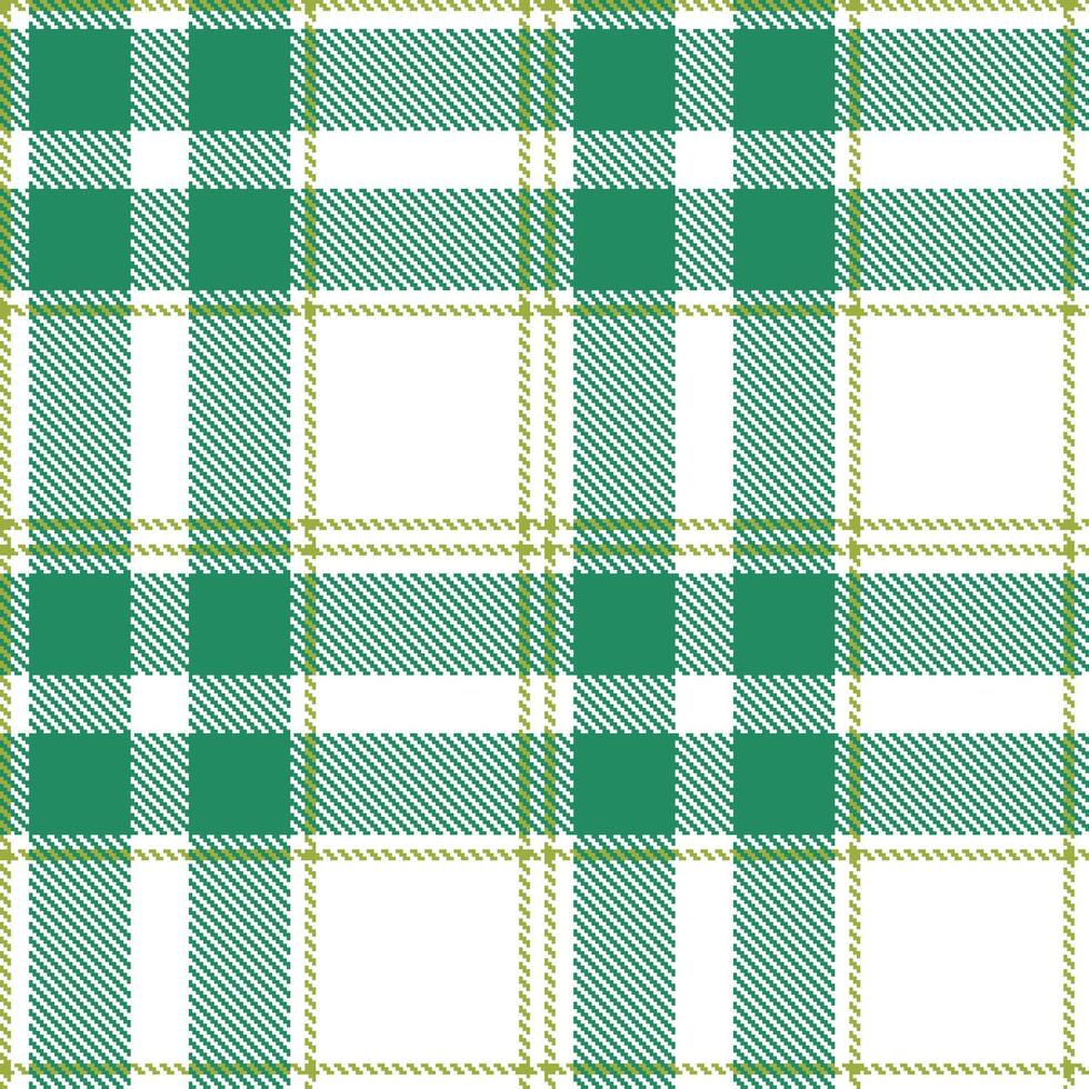 Plaid pattern seamless. Rich White and Cool Elysian Green Tartan Textile Design. vector