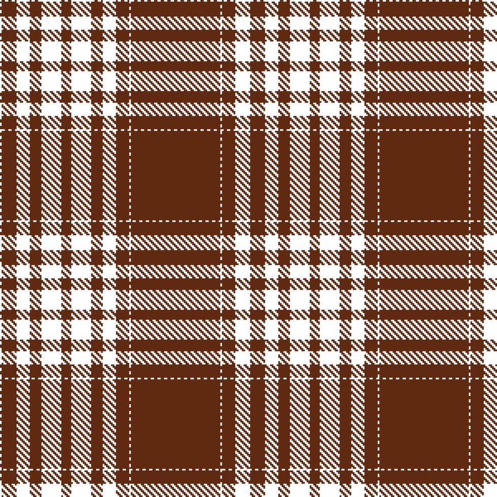 Vintage White and Warm Hot Fudge Seamless Tartan Textile Design vector