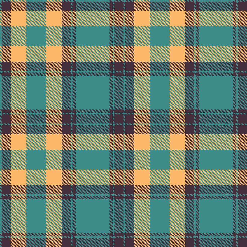 Mellow Taos Turquoise and Highland Barossa Seamless Tartan Textile Design vector