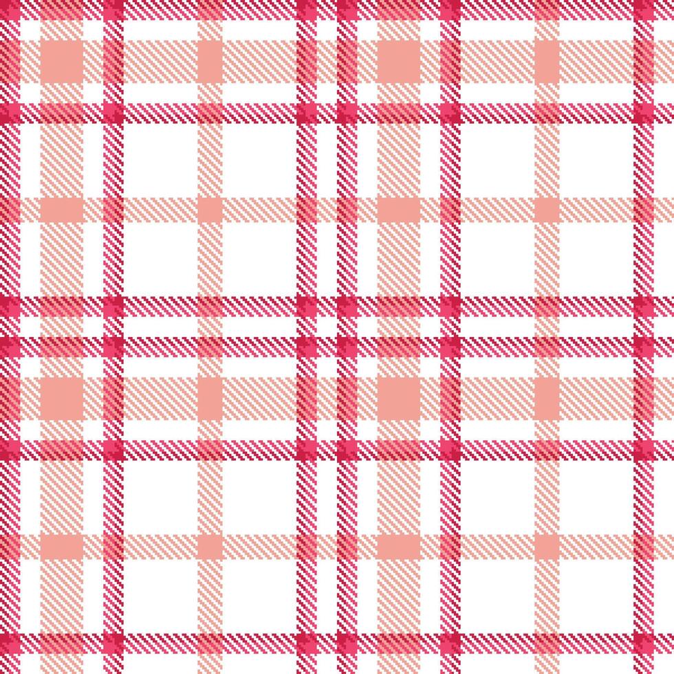 Neon White Tartan patterns fabric texture. Modern Sandy Akari Red Seamless Tartan vector