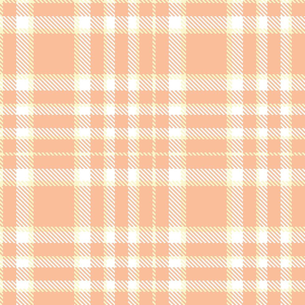 Autumn Spring Lily and Smoky Apricot Iced Tea Seamless Tartan Textile Design vector