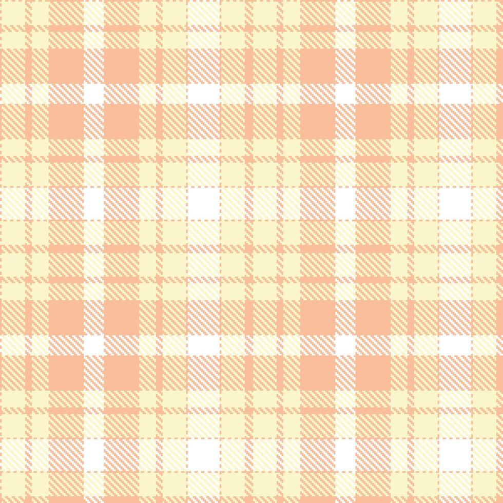 Modern Seamless Tartan featuring Rich Apricot Iced Tea and Highland Spring Lily Textile Design vector
