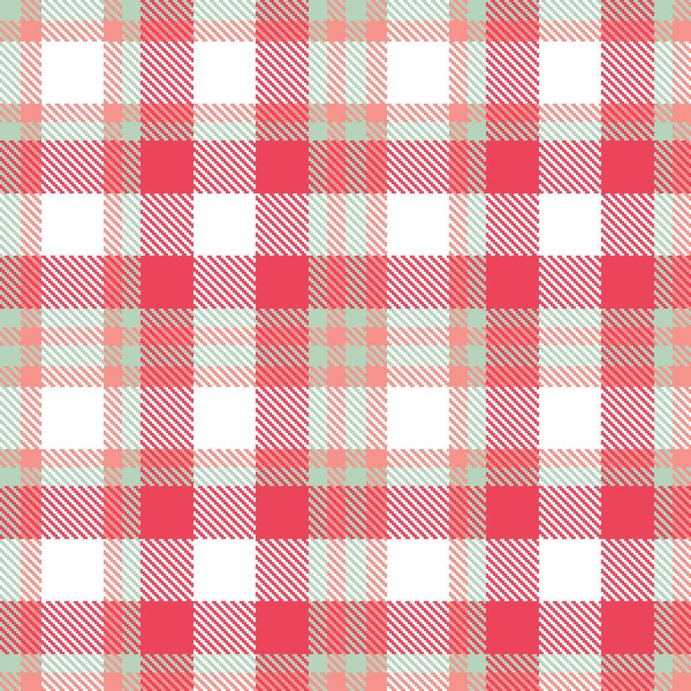 Fire Surf and Neon Flamingo Red Seamless Tartan Textile Design vector