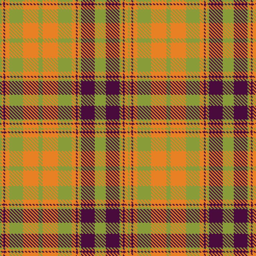 Modern Seamless Tartan featuring Warm Bright Marigold and Dusty BioShock Textile Design vector