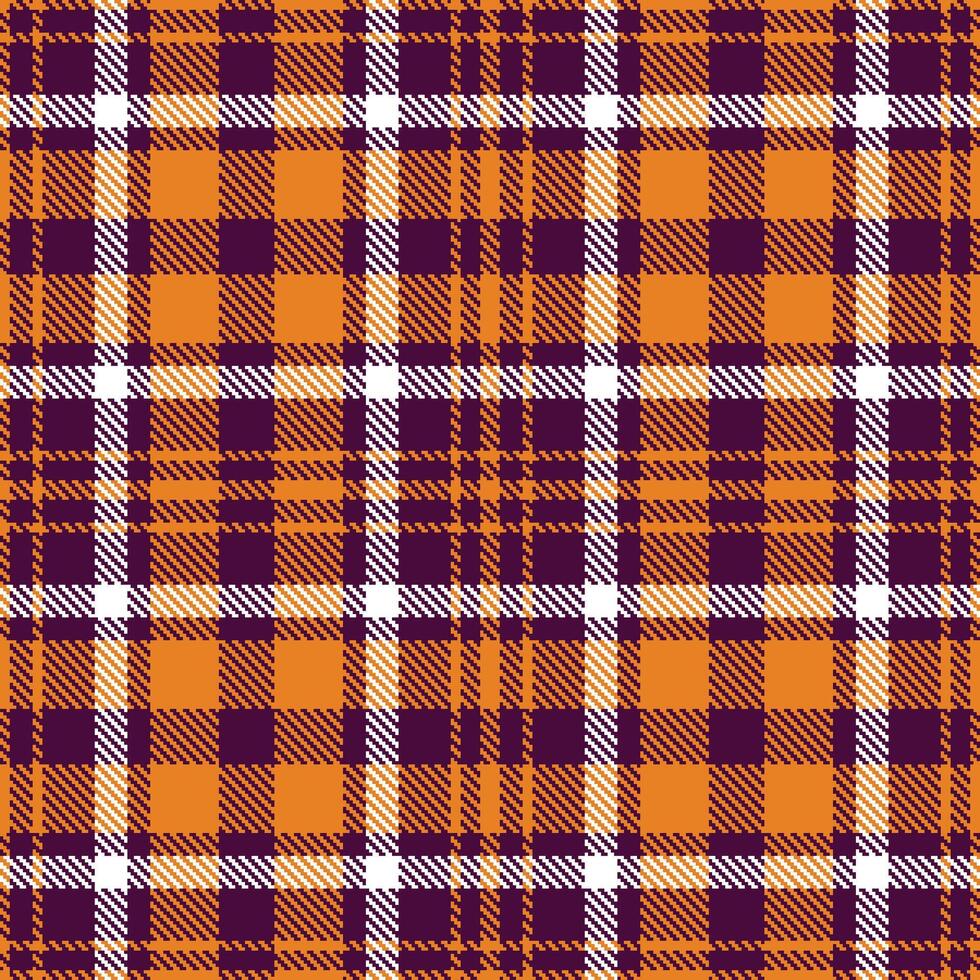 Modern Seamless Tartan featuring Light Pion Purple and Cool Bright Marigold Textile Design vector