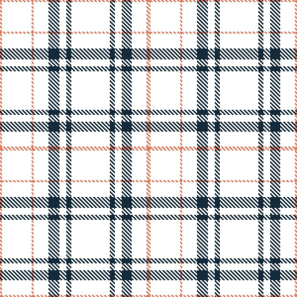 Modern Seamless Tartan featuring Rustic White and Warm Nato Blue Textile Design vector