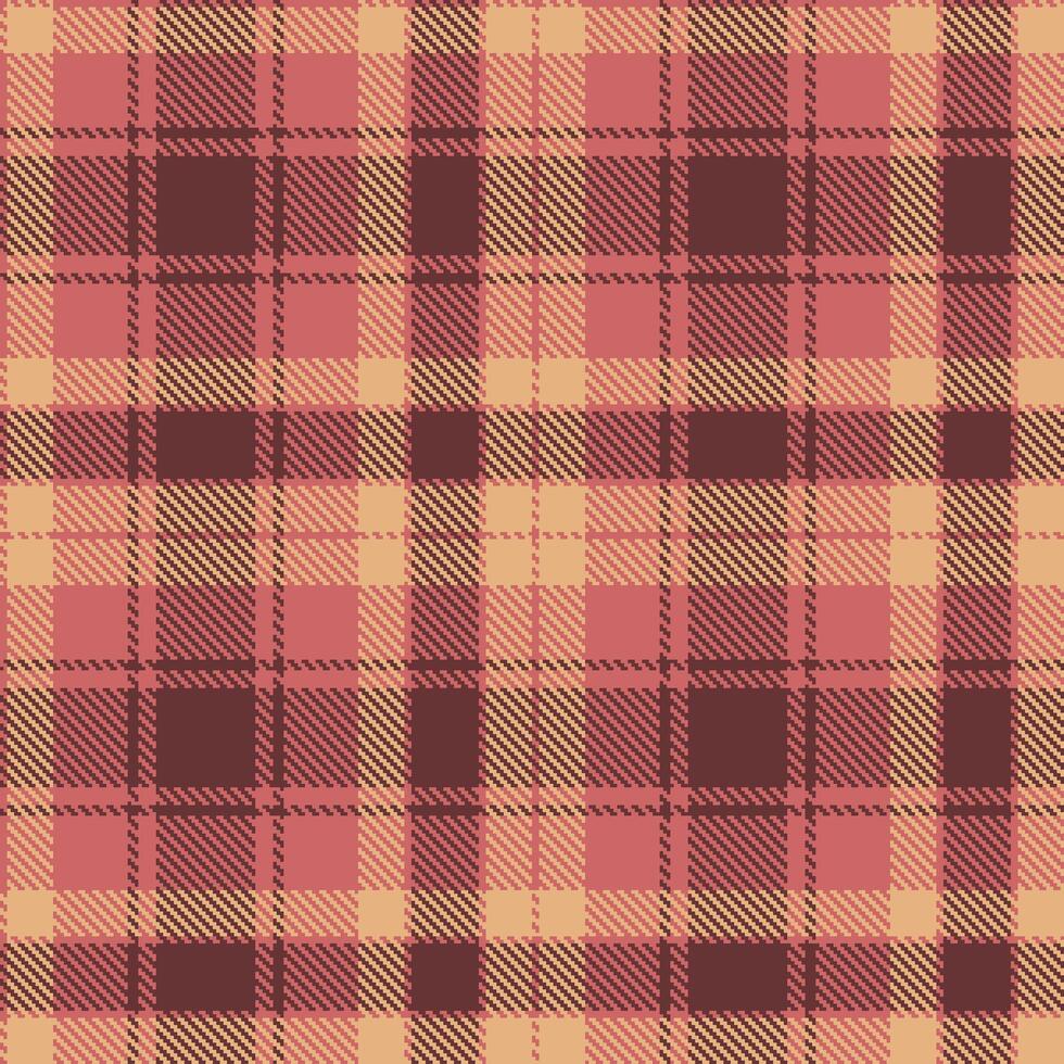 Modern Seamless Tartan featuring Vibrant Fuzzy Wuzzy and Rustic City Roast Textile Design vector