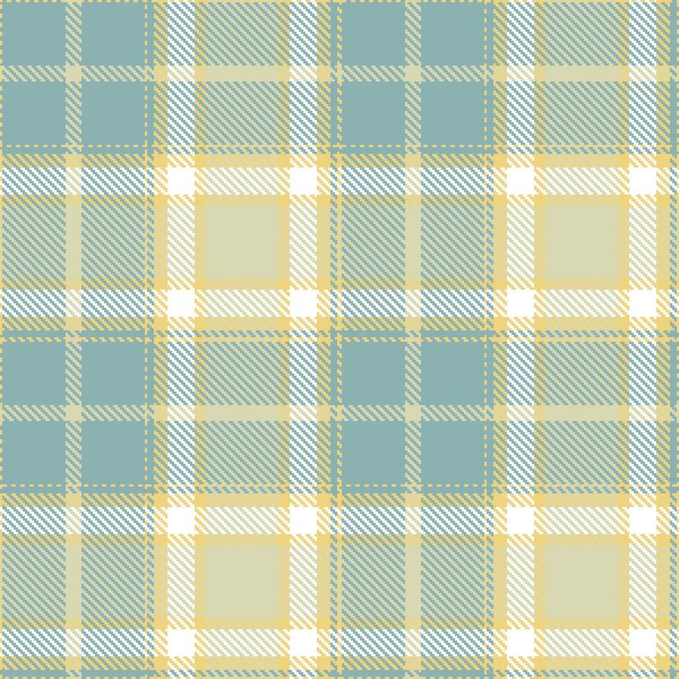 Modern Seamless Tartan featuring Highland Beach House and Vibrant Shallow Water Ground Textile Design vector