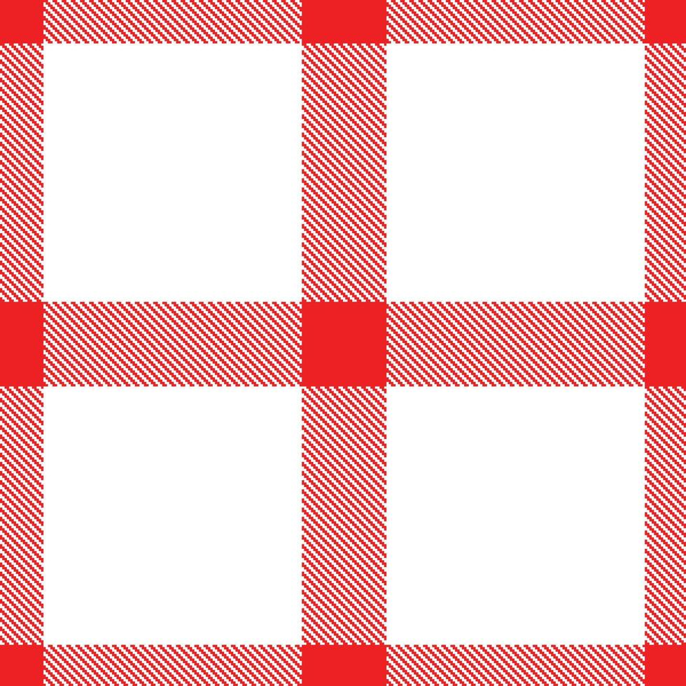 Highland Hong Se Red Tartan patterns fabric texture. Modern Rich White Seamless Tartan vector