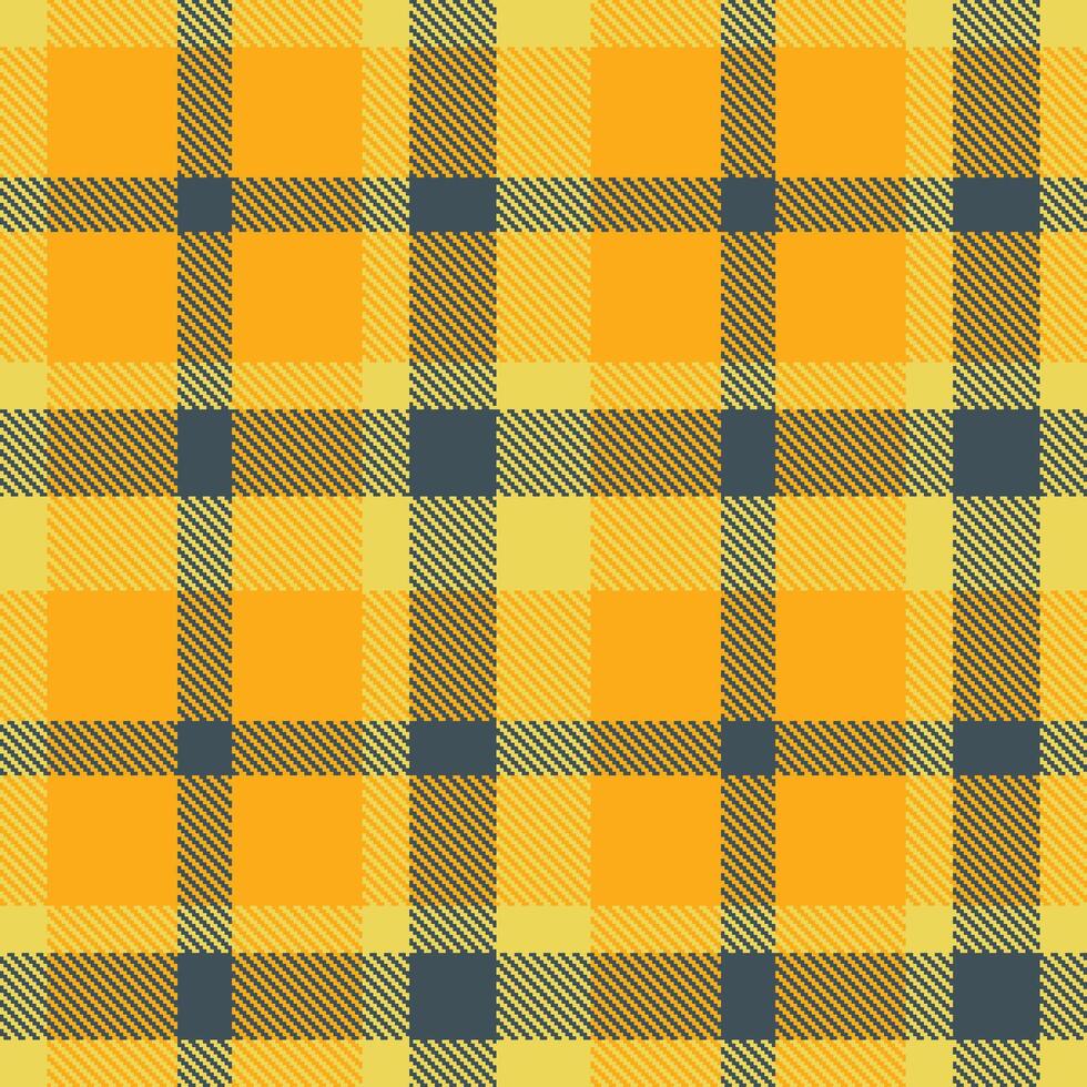 Dark Dull Yellow Tartan patterns fabric texture. Modern Pale Clementine Jelly Seamless Tartan vector
