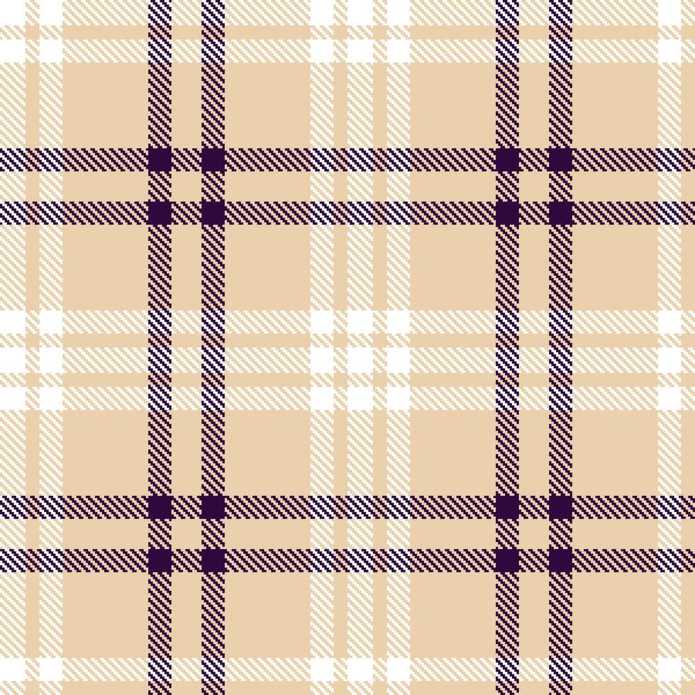 Plaid pattern seamless. Rustic Rum Custard and Dusty White Tartan Textile Design. vector