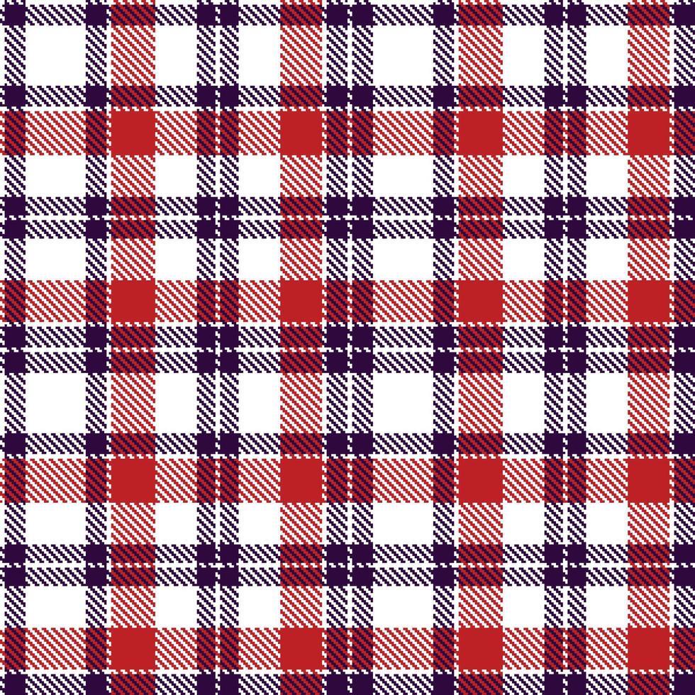 Pale White and Warm Dark Violet Seamless Tartan Textile Design vector