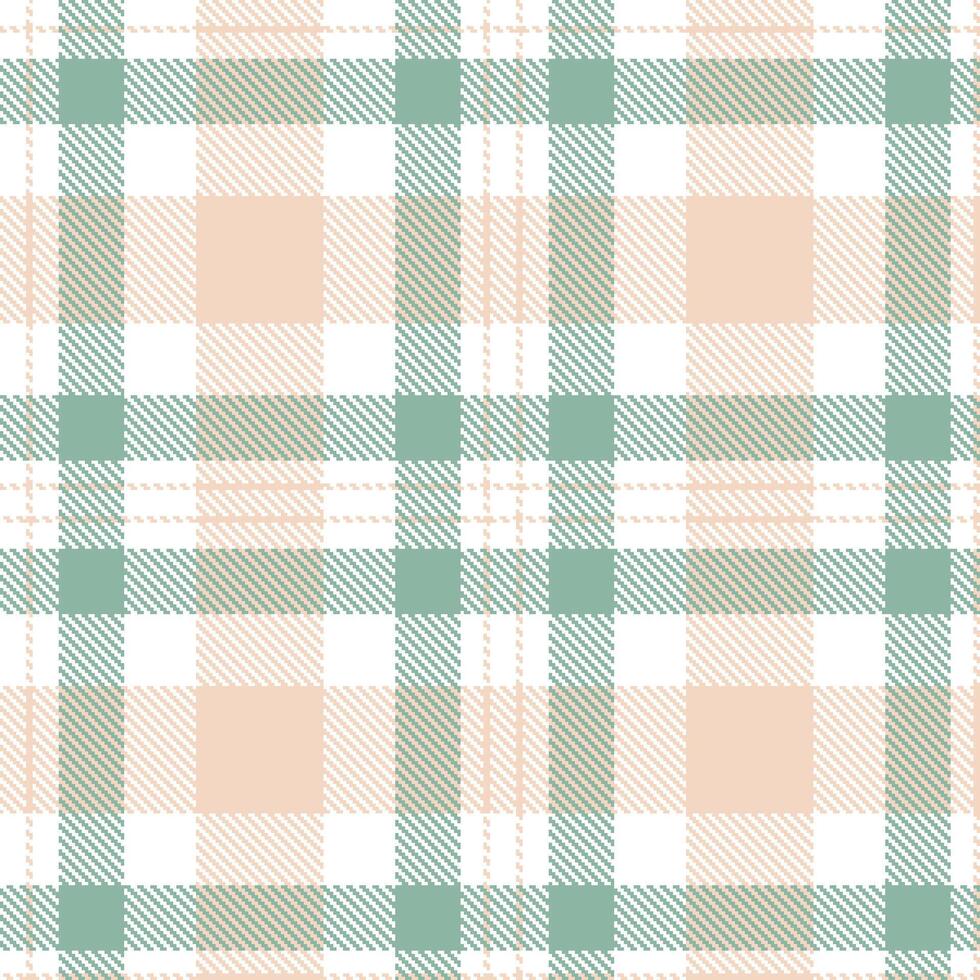 Deep White and Rustic Sour Patch Peach Seamless Tartan Textile Design vector