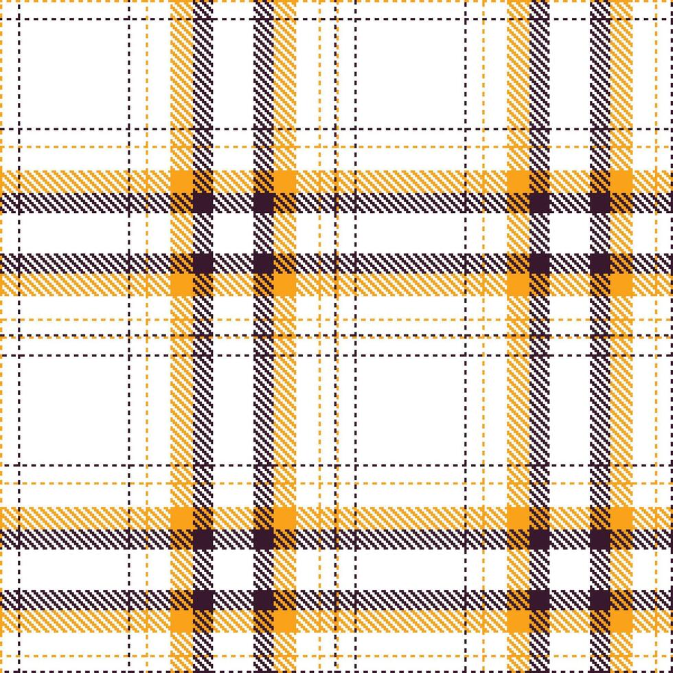 Neon White Tartan patterns fabric texture. Modern Pastel Pico Orange Seamless Tartan vector