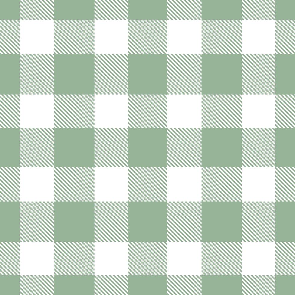 Light Liebermann Green and Vivid White Seamless Tartan Textile Design vector
